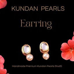 MANSIYAORANGE Set Of 2 Gold-Plated Crystals Studded Korean Oval Shaped Studs image 3