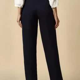 Allen Solly Navy Plain Trousers image 2