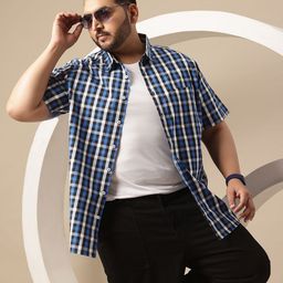 Sztori Men Plus Size Classic Checked Pure Cotton Casual Shirt-picture-18