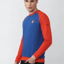 Van Heusen Blue & Red Slim Fit Colour-Block SweatShirt image 3