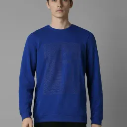 Louis Philippe Blue Cotton Regular Fit Printed Sweatshirt-picture-26