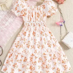 Bolly Lounge Girls Orange Floral Party Dress-picture-19