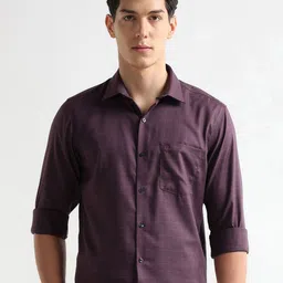 Arrow Men Checked Spread Collar Cotton Formal Shirt-picture-31