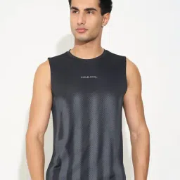 Ajile By Pantaloons Black Slim Fit Printed Gym Vest-image-72