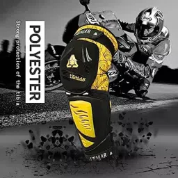 AllExtreme EXV-MKY2 Yellow Adjustable Breathable Unisex Feet Protector Armor Pads for Bike Riding (Set of 2 Pcs) image 4