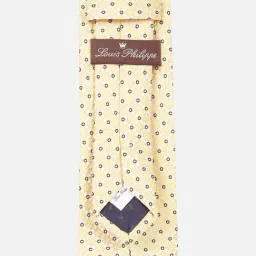 Louis Philippe Yellow Embroidered Tie image 4