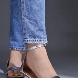 Shoetopia Women's Silver Ankle Strap Sandals-image-25
