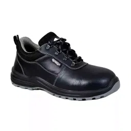 Coffer Safety Steel Toe Safety Shoes Low Ankle PU Sole Double Density Black Leather Size UK 10, 1019-picture-38