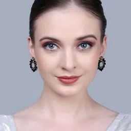 PUJVI Artificial Stones Studded Contemporary Drop Earrings-picture-35