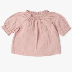 GAP Girls Pink Cotton Textured Top-image-79