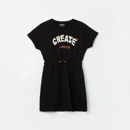 Fame Forever by Lifestyle Kids Black Printed Regular Fit Dress-image-55