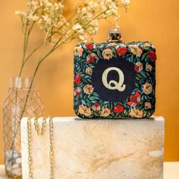 NR by Nidhi Rathi Multicolor Fabric Embellished Clutch-picture-4
