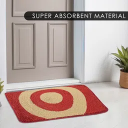 Kuber Industries Red & Brown 3 Pieces Printed Microfibre Anti Skid Doormats image 3