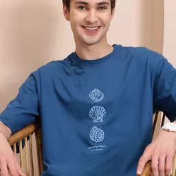 Mast & Harbour Men Printed Drop-Shoulder Sleeves Pure Cotton T-shirt-picture-56