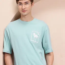 Mast & Harbour Men Drop-Shoulder Sleeves Tropical Pure Cotton T-shirt-picture-29