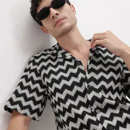 The Roadster Lifestyle Co. Relaxed Fit Crochet Shirt-picture-12