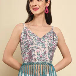 Trend Arrest Floral Printed Shoulder Straps Crop Top-picture-22