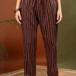 KALINI Women Ethnic Motifs Printed Regular Pure Cotton Kurta with Trousers & With Dupatta image 4