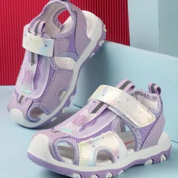 Cute Walk by Babyhug Sandals Velcro Closure with Butterfly Applique - Purple-picture-24