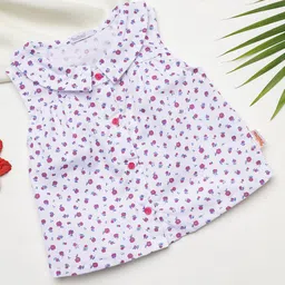 Milou Cotton Sleeveless Floral Printed Top - White-image-62