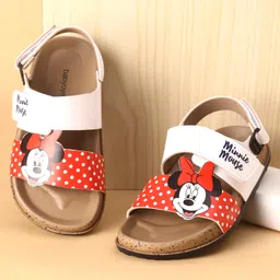 Babyoye Disney Sandals with Velcro Closure & Minnie Mouse Print - Red & White-picture-11