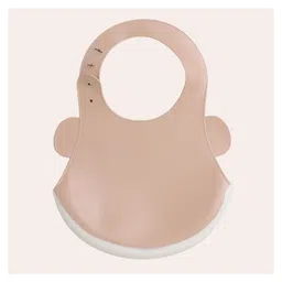 Polka Tots Waterproof Silicone Feeding Bibs with Adjustable Snap Buttons Orange Car Print - Brown image 2