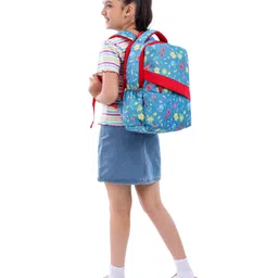 Pine Kids School Backpack Floral Print Blue - 17 Inches image 3