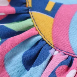 Babyhug 100% Cotton Knit Full Sleeves Onesie with Clouds & Sun Print - Multicolour image 3