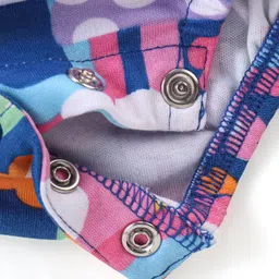 Babyhug 100% Cotton Knit Full Sleeves Onesie with Clouds & Sun Print - Multicolour image 4