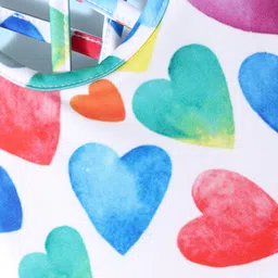 Babyhug Water Repellant Sleeveless Swimsuit With Heart Print - White image 4