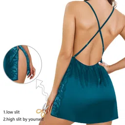 Xivir Women Self Design Shoulder Straps Baby Doll image 3