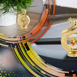 INTERNATIONAL GIFT Gold Toned Religious Brass Hanuman Idol For Car Dashboard-image-74