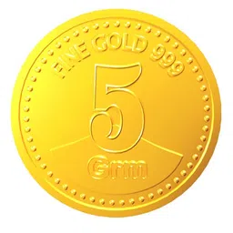 euphoria jewellery A Himanshu 24k (999) 5 gm Yellow Gold Coin image 1