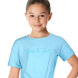 Gini and Jony Girls Typography Printed Drop Shoulder Crop Cotton Tshirt-picture-39