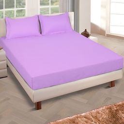 ROMEE Lavender 150 TC Queen Bedsheet with 2 Pillow Covers-picture-7