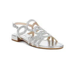 London Rag Cut Out Detail Rhinestone Silver Sandals-picture-20