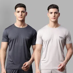 mack jonney VIMAL JONNEY Men Grey & Charcoal 2 T-shirt-picture-36