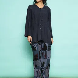 AC&F Printed Round Neck Tunic & Palazzo Co-Ords-picture-32