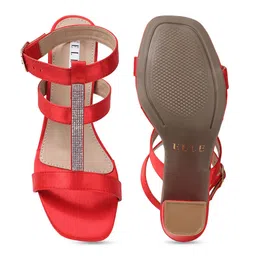 ELLE Embellished Strappy Block Heel Sandals image 4