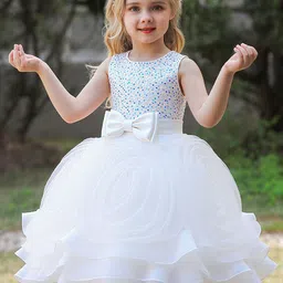 FOREVER FRIDAY Girls Embellished Sequined Sleeveless Bow Fit and Flare Dress-picture-45