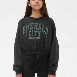 Marks & Spencer Girls Typography Embellished Cotton Sweatshirt-picture-28