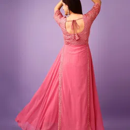 KALINI Embroidered A-Line MaxiEthnic Dresses image 4