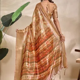 Aaishvyapparels Ethnic Motifs Silk Blend Handloom Mysore Silk Saree image 3