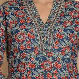 NAVYAAZRI Women Ethnic Motifs Printed Pure Cotton Kurta with Trousers & Dupatta image 2