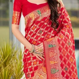 Moda Rapido Ethnic Motifs Zari Art Silk Handloom Banarasi Saree image 2