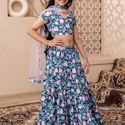 Sangria Girls Printed Pure Cotton Lehenga Choli With Dupatta image 2