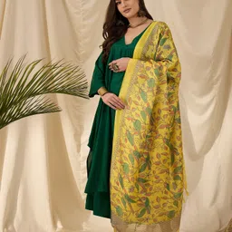 InWeave Women Regular Kurta with Palazzos & With Dupatta image 2