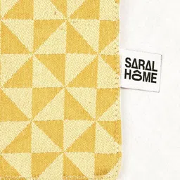 Saral Home Yellow & Beige 4 Pieces Geometric Cotton Rectangle Table Placemats image 3