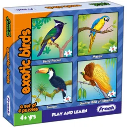 Frank Play And Learn Exotic Birds Puzzle Multicolour Set of 4(72 Pieces)for kids above 6+ Years - 11606-picture-12