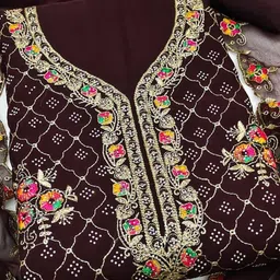 DWARKAPURI FASHION Embroidered Unstitched Dress Material image 3